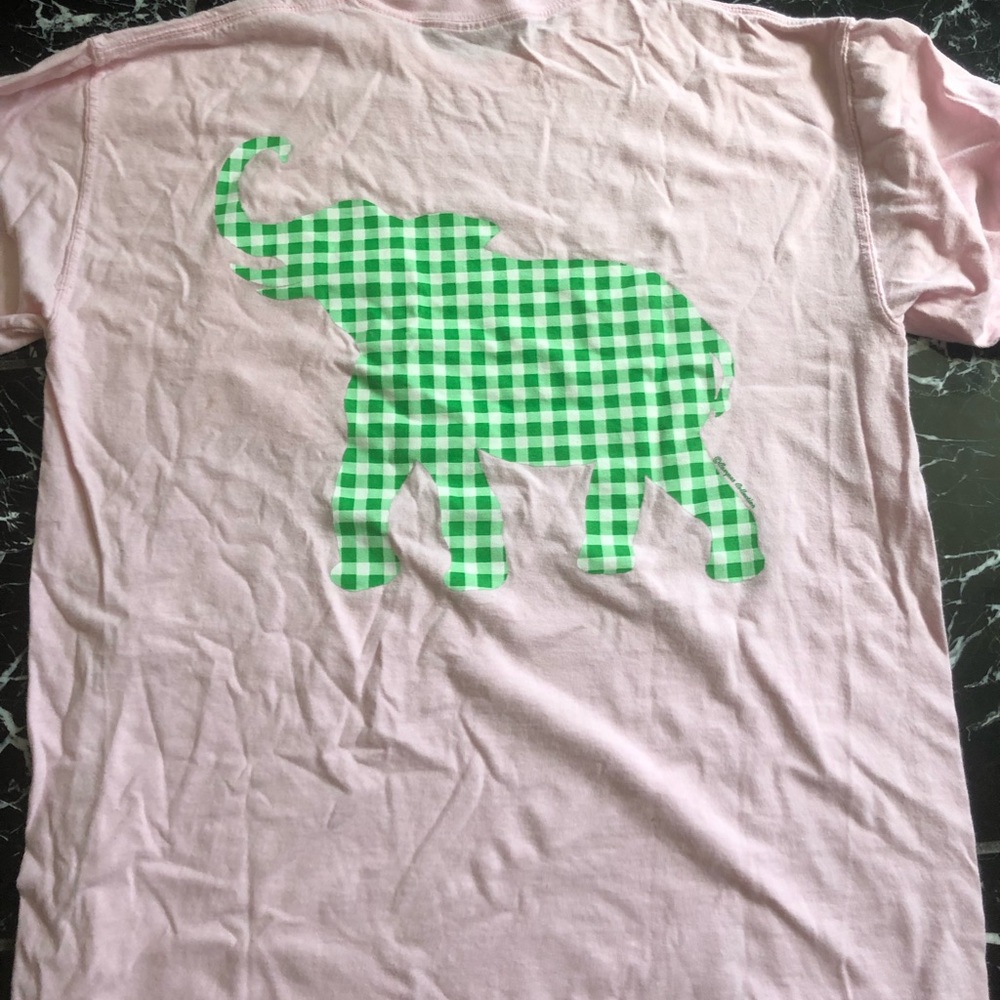 Pink and Green Gingham Alabama UA T-Shirt Medium - Picture 4 of 7